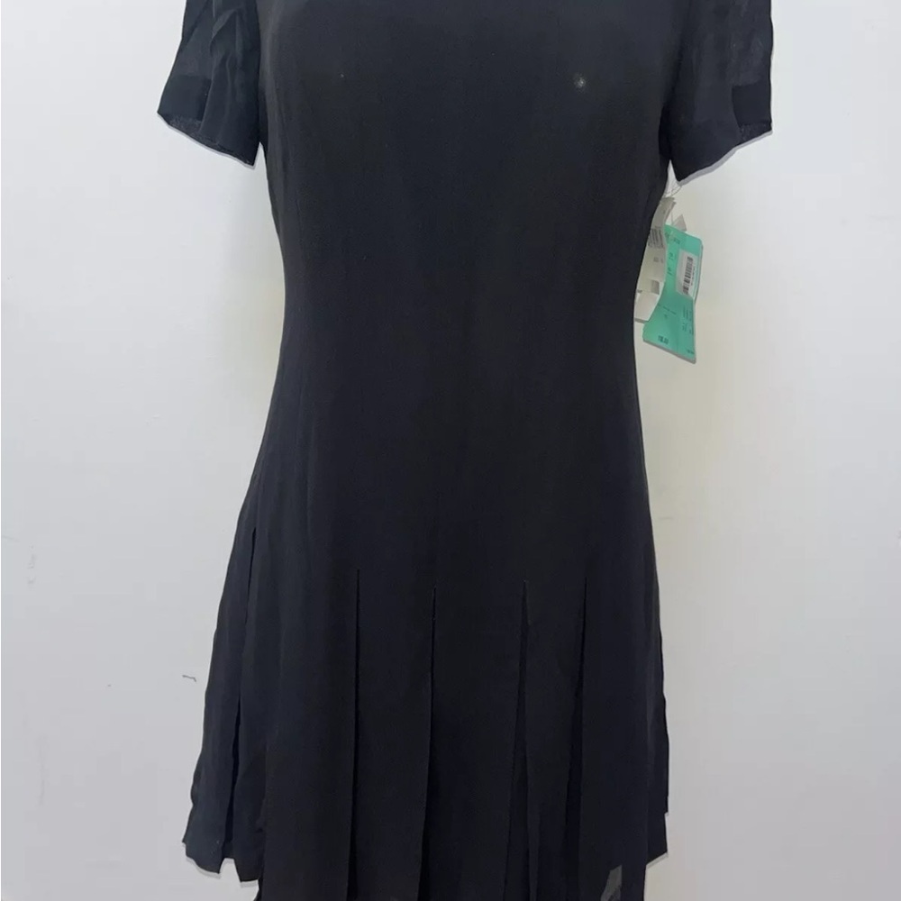 Vintage Cynthia Howie Maggie Boutiques Petites Black Pleated Dress Size 10 New